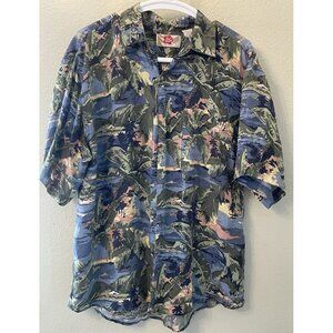 Hilo Hattie Hawaiian Shirt Mens Medium 100% Silk‎ Floral Hawaii Beach vacation